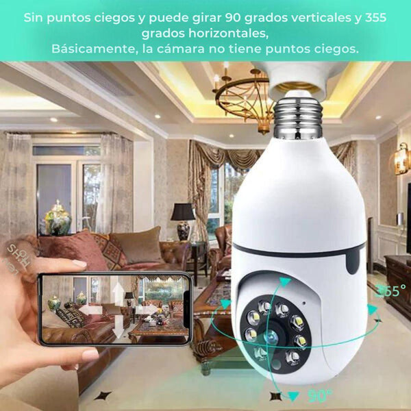 Camara Ip Tipo Bombillo 360º Robotica Wifi Vision Nocturna - D'cor Másallá